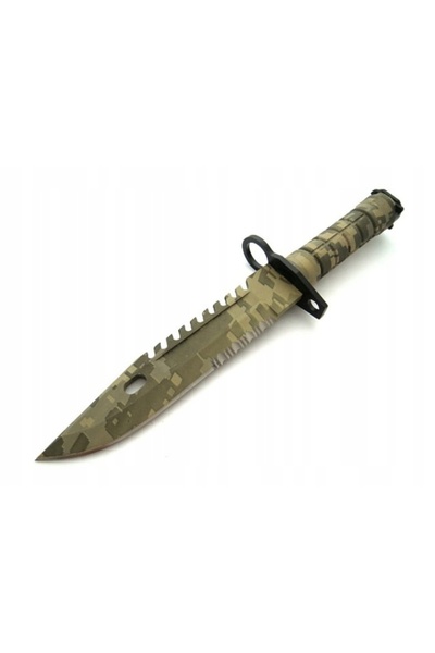 NO BRAND M9 Camo Baionetă din oțel inoxidabil cu teacă, 32cm, cuțit militar