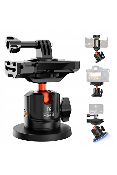 NO BRAND Suport magnetic cu bază tip bilă 3D pentru camere GoPro și telefoane...