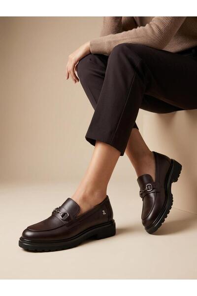 Venüs 2412922K Women's Genuine Leather Buckle Loafer Shoes
