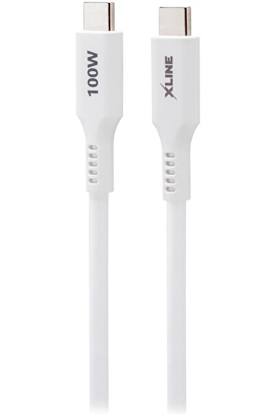 NO BRAND Cablu USB-C - USB-C XLINE Mag Soft UC02WMC-CC 100W 2m Alb