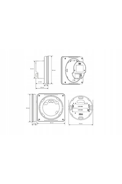 NO BRAND TECH ST-297 v3 Controler regulator de cameră alb, fără fir, alimenta...