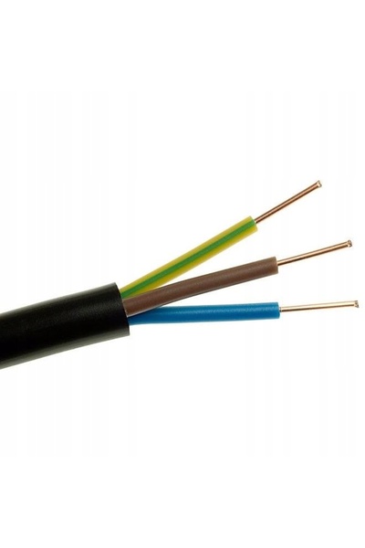 NO BRAND CABLU DE CUPRU PENTRU ÎMPĂMÂNTARE, NEGRU, YKY 3X2,5, 1 kV, 100 m