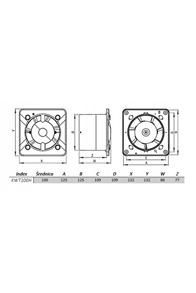 NO BRAND AWENTA KWT100H Carcasă ventilator turbo cu higrostat
