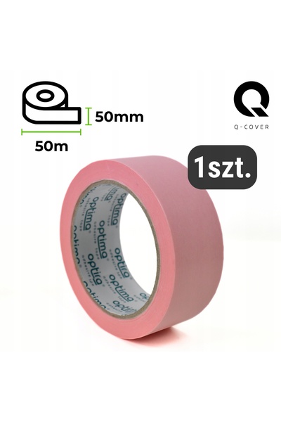 NO BRAND Bandă de mascare din hârtie roz, 50 mm x 50 m, protectoare, rezisten...