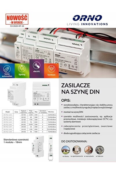 Orno Sursă de alimentare montată pe șină DIN 12V 2A 24W OR-PSU-1643