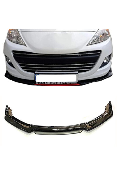 HasAkman Peugeot 307 Uyumlu Şeritli Dilli Ön Lip 4 Prç Parlak Siyah ABS