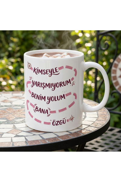Mood Maker Design Kimseyle Yarışmıyorum Yazılı Tasarım Kupa Bardak - Mottolu ...