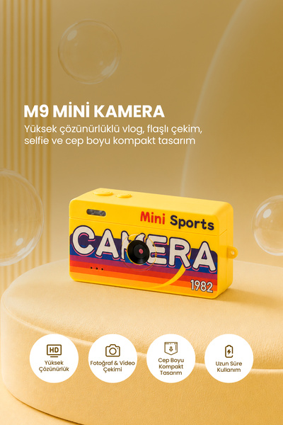 Pikas Joyplus Mini Anahtarlık Dijital Fotoğraf Makinesi Retro Filtreli Mini V...