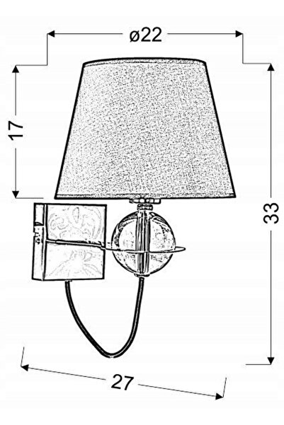 NO BRAND Aplică de perete Candellux negru, galben E14 40 W