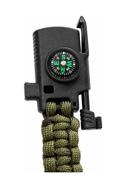 Ö ÖZMERT ASKERİ MALZEME Haki Renk Bıçaklı Pusulalı Magnezyum Çubuklu Düdüklü Paracord Bileklik