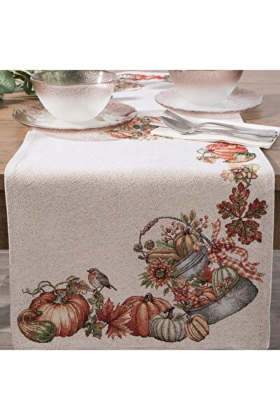Eurofirany 1223/NAT 100x40 cm traversă decorativă tip tapiserie pentru masă BOHO