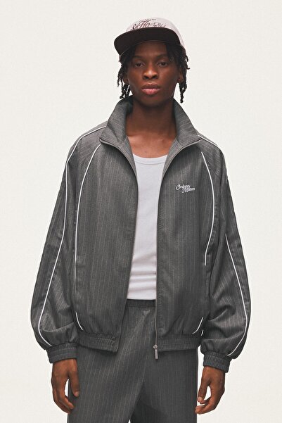 Bershka Oversize ince çizgili ceket