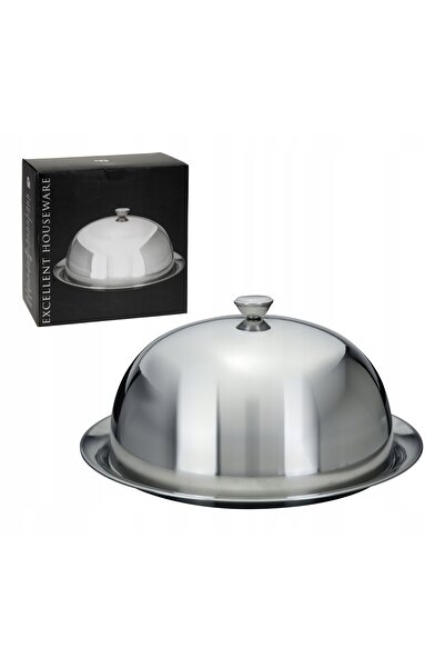 Excellent Houseware Platou de servire ARGINTIU, MARE, 30cm, cu CAPAC, pentru ...