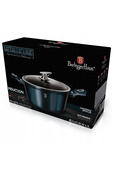 Berlinger Haus OALĂ DIN GRANIT cu capac, 24 cm, 4,1 l, pentru plite cu inducț...