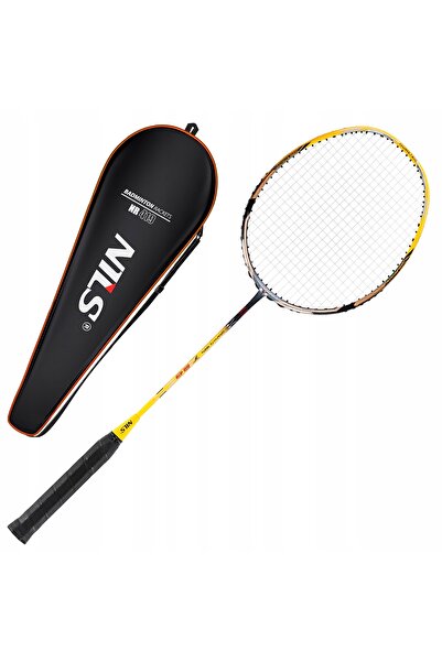Nilsport Rachetă de badminton pentru jucători avansați, din grafit, în husă NILS