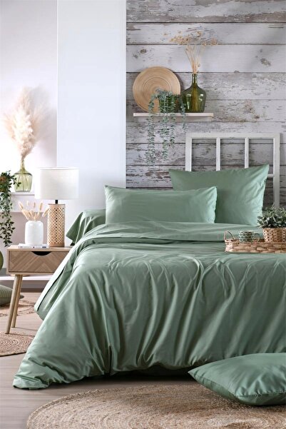 Stof Cearșaf de pat din bumbac cu elastic, bumbac verde, 180x200, cu elastic.