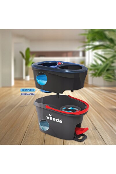 Vileda Mop Rotativ Rotund TURBO H2PRO cu Cameră Dublă