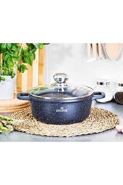 NO BRAND SOLIDNY Garnek 1L piatră 16cm marmură ZILNER