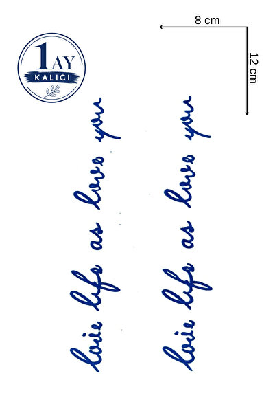 Barly 1 Ay Kalıcı Yazılı Sonradan Kararan Yarı Kalıcı Geçici Dövme Tattoo