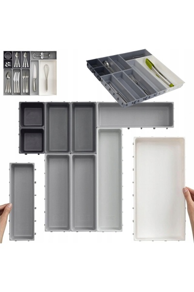 OEM Set de 10 organizatoare modulare pentru sertare de bucătărie, din plastic...