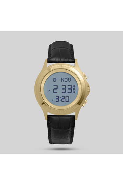 Generic Brand Al-Fajr Modern Gold Black Leather Medium Model Watch Al272Gl