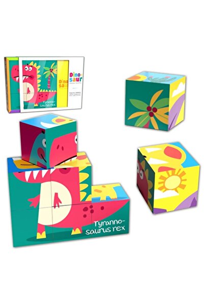 CasaDesteapta.ro Puzzle Cuburi 9pcs, educativ Dinozauri Descopera captivant s...