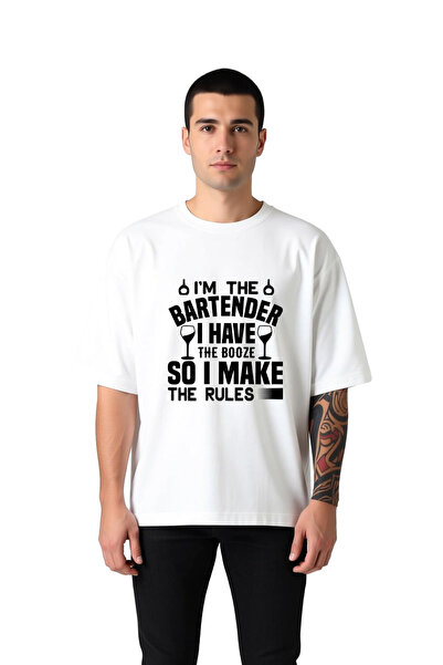 PayBuy Men's Oversize T-Shirt Bartender Printed Humor Themed Short Sleeve Rel...