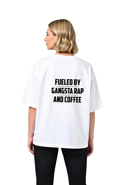PayBuy Γυναικείο μπλουζάκι Oversize με στάμπα Gangsta Rap και Coffee, Άνετη Γ...