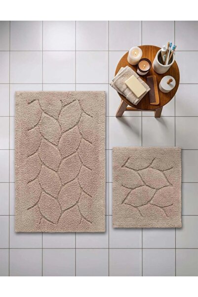 Çapa Home Noddle Authentic Leaf Model 100% Cotton 2 Piece Toilet Set