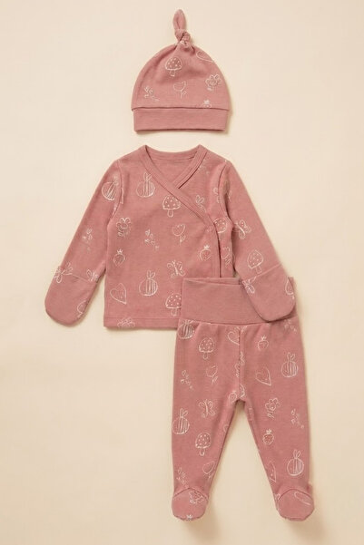 LOGO AKSESUAR Baby 100% Cotton Interlock 3-Piece Newborn Bodysuit Set Hospita...
