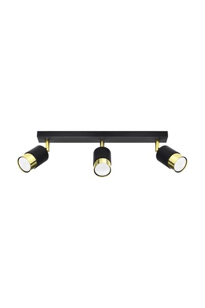 SOLLUX Lampă de tavan NERO 3 negru/auriu