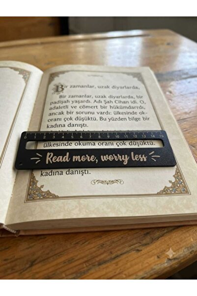 Mu Art Ahşap 10 Pieces of Wooden Bookmarks (with Reading Guide and Ruler) 3 m...