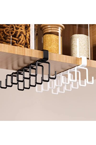 Generic Brand Set 2 carlige cani sub dulap, 12 carlige rand dublu, metal peri...