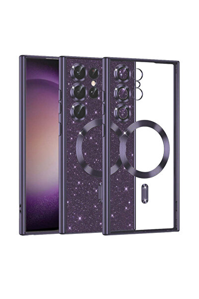 Techsuit Θήκη για Samsung Galaxy S23 Ultra, Lux Glitter MagSafe, μπλε - μωβ