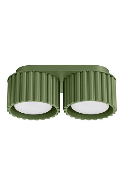 SOLLUX Lampă de tavan AURA 2 verde măsliniu Gx53