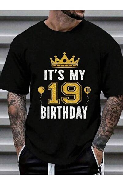 4CR Men's 19th Birthday 19 Years Old Man Woman Fun Graphic Tee, Soft Breathab...