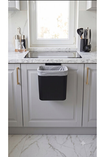 İndecor Houseware 15 Litre Kapaksız Banyo , Mutfak ve Ofis Çöp Kovası Dolap Kapağı Asma Aparatlı Çöp Kutusu Tezgahüstü Çöp Kovası