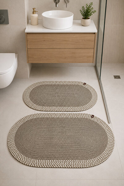MaVaux Riva 2-Piece Jute, Wicker, Bathroom Mat Set, Bathroom Set, Toilet Set ...