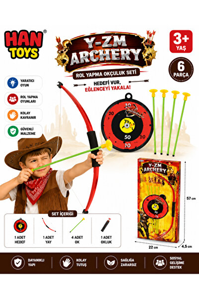 Han toys y-zm archery Çocuk Okçuluk Oyun Seti – Yay, Hedef ve Ok Aksesuar Set...