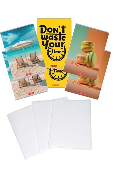 Herlitz Pachet 5 caiete A4 + coperti, 80 file, patratele, hartie 70 g/mp FSC ...