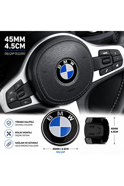 MOZOKO Kendinden Yapışkanlı Bmw Uyumlu Damla Baskı Direksiyon Amblemi 4,5 cm ...