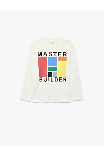 Koton Color Blocked Printed Cotton Crew Neck Short Sleeve T-Shirt