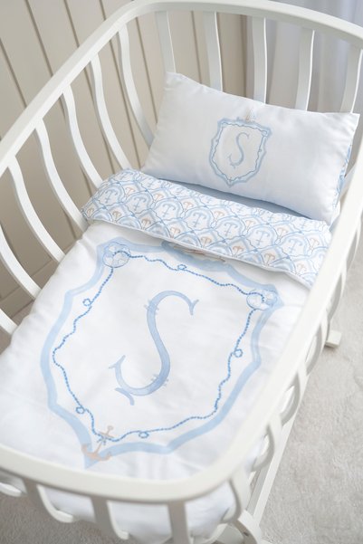 NOU Mother's Side Duvet Cover Set (60X100) - Noble Series - Blue - Letter Ş