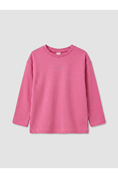 LC Waikiki Crew Neck Embroidered Girl's T-Shirt