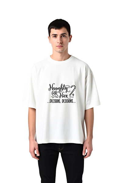 PayBuy Naughty or Nice? Decisions Decisions Printed Men's Oversize T-Shirt
