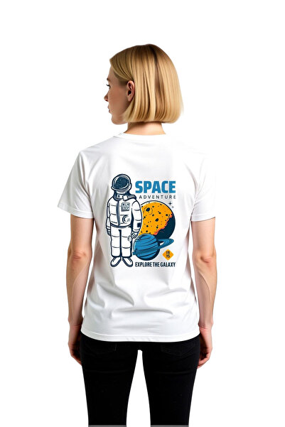 PayBuy تي شيرت نسائي مطبوع عليه Space Adventure Galaxy Exploration 1975