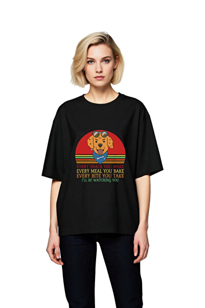 PayBuy Tricou supradimensionat pentru femei, 100% bumbac, cu imprimeu cu anim...