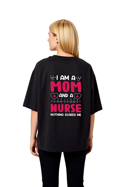 PayBuy Γυναικείο μπλουζάκι Oversize με στάμπα Nurse Mom, κοντό μανίκι, στρογγ...