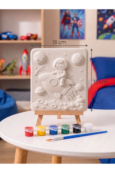 Tabdiko Astronot Çocuk 15x15 Taş Boyama Seti – Çocuk ve Yetişkin Hobi Seti