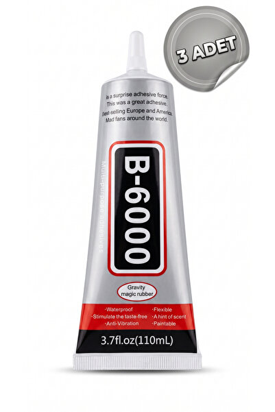 Massaltay B6000 Şeffaf Yapıştırıcı 110 ml 3 Adet Set – Güçlü Çok Amaçlı Taş, Boncuk, Kumaş, Metal, Cam ve Ahşap Yapıştırıcısı